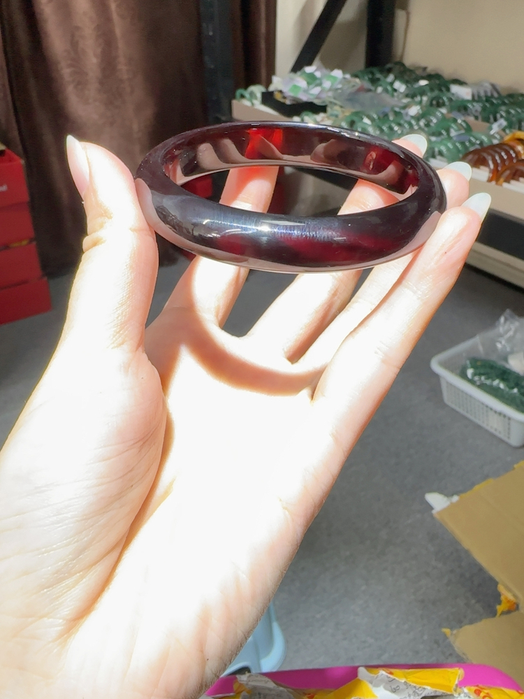 【纯粹珠宝】缅甸翳珀手镯定制（备注圈口），拍到的发条宽为15