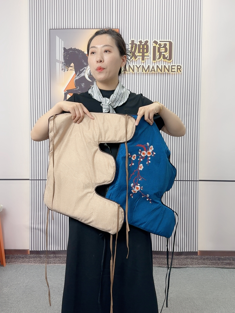 【婵阅】精品刺绣艾草护肩·棕色