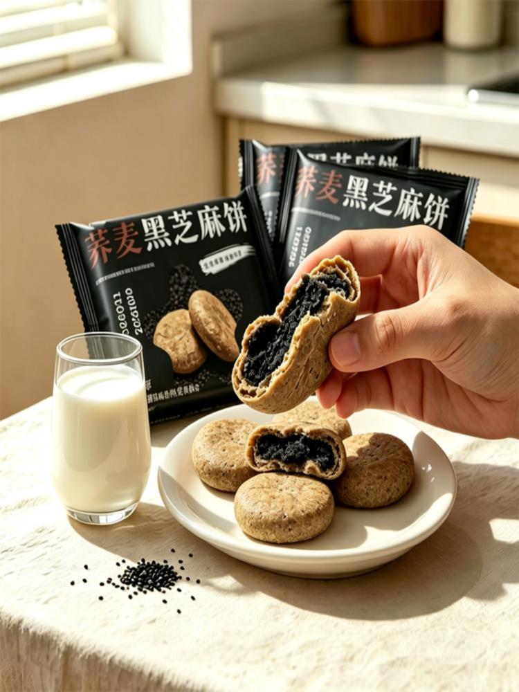 荞麦黑芝麻饼 24包/约1225g 独立包装 解馋 小零食