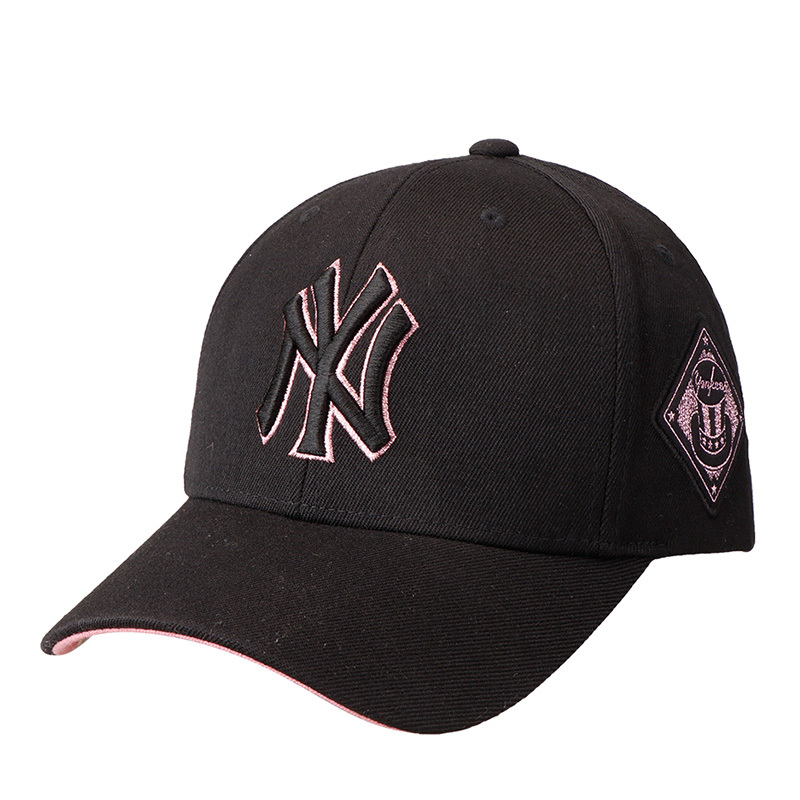 MLB男女帽子 棒球帽 正面NY/LA·黑色粉边NY