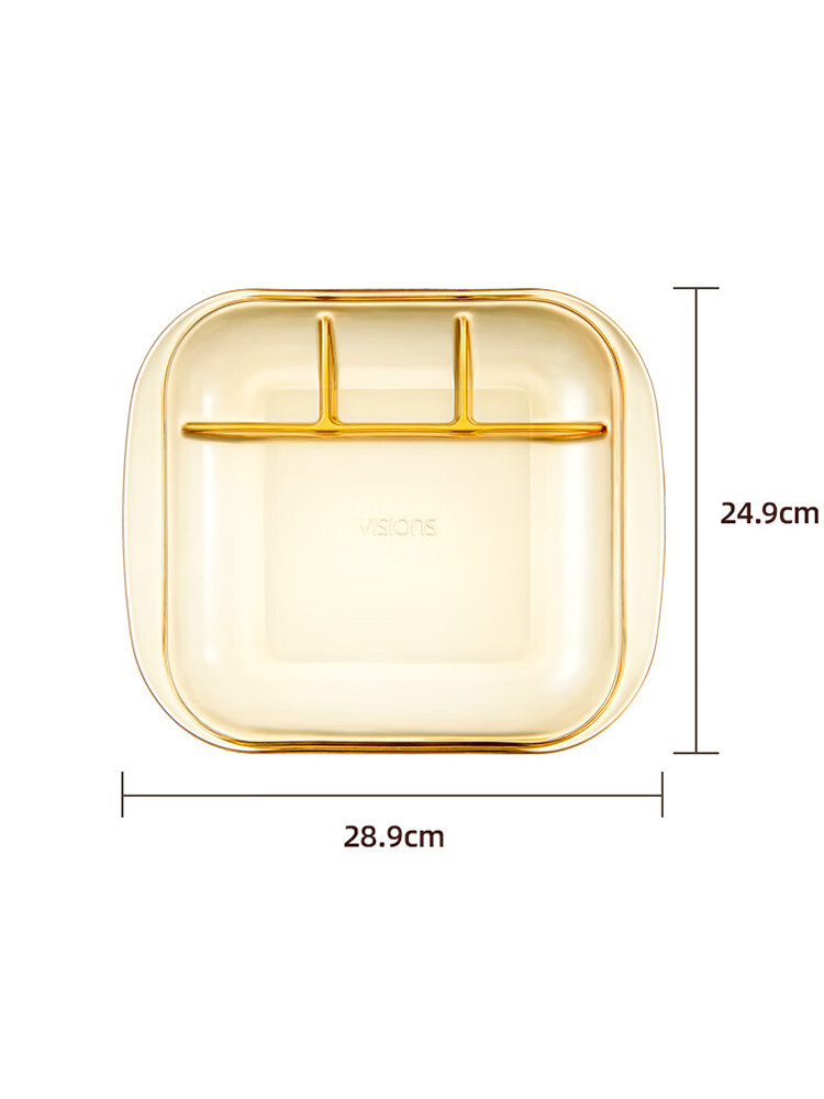 康宁 28cm分隔餐盘一个-琥珀色耐热玻璃·琥珀色