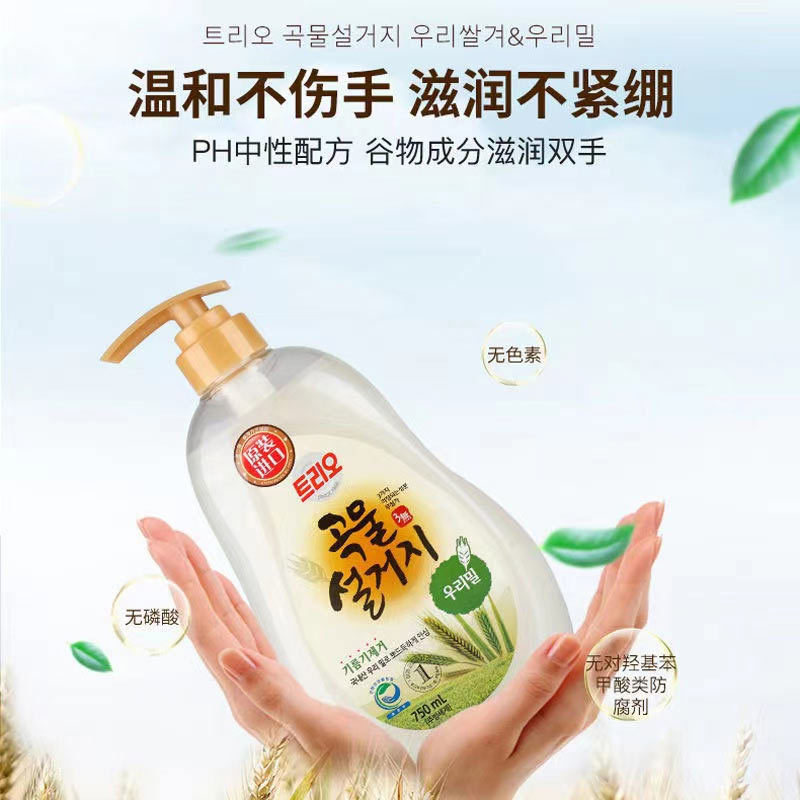 原装进口韩国爱敬谷物蔬菜洗洁精500ML+替换装1.2L 一袋·小麦