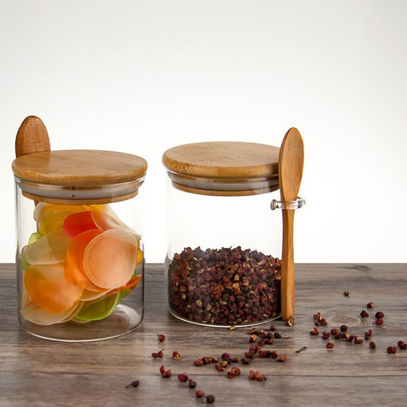 厨房调料盒家用带勺调料罐佐料调味罐组合食品级玻璃瓶