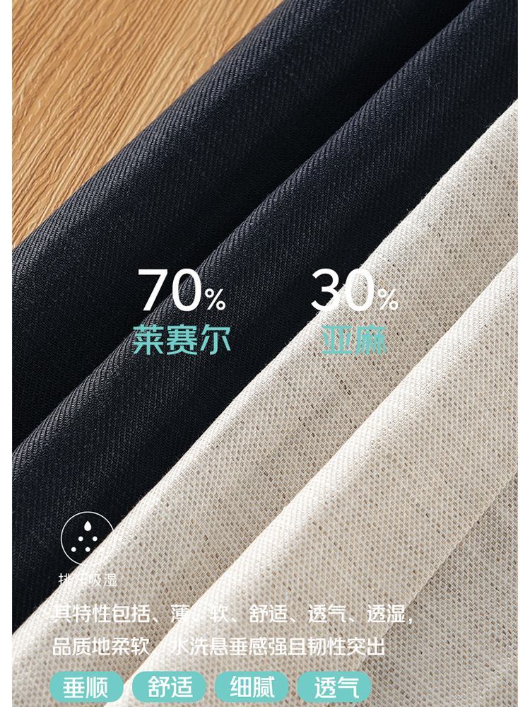 【大牌代工厂出品】和顺圣天丝亚麻慵懒感气球裤26052·藏青色