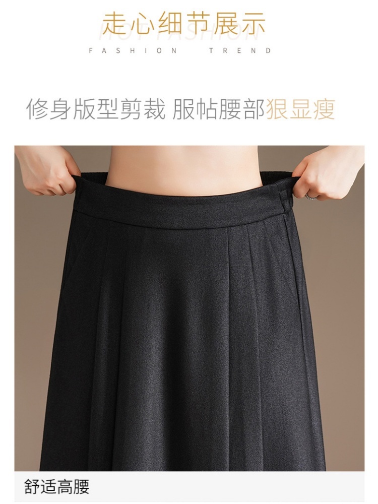 梦卓旋高雅印花毛呢半裙8090-18793·黑小花