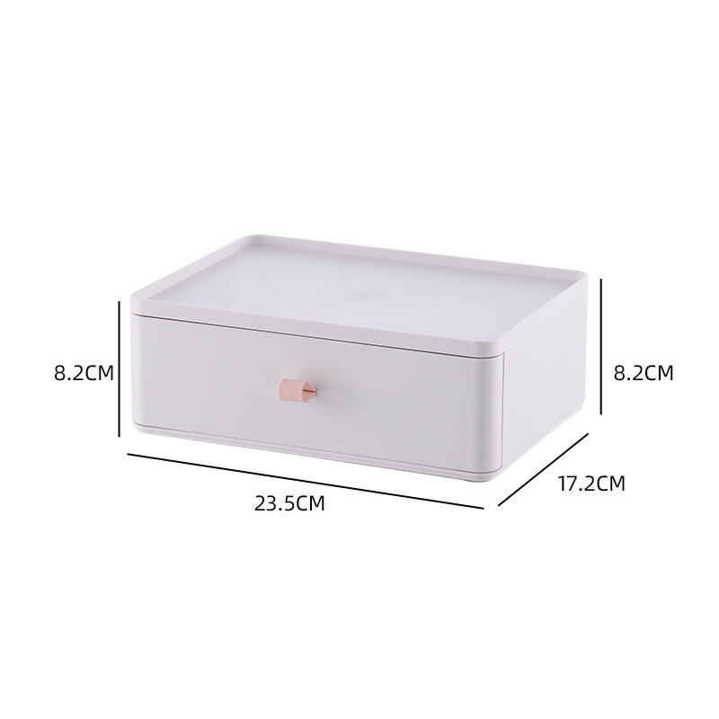 鑫乐睿多功能高颜值抽屉式收纳盒4件组·白色 三个抽屉柜+1个收纳盒顶层