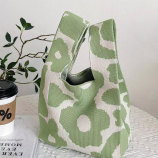 手提包-花朵-抹茶绿