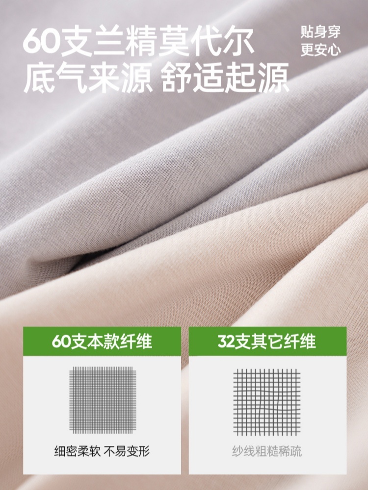 【蚕丝棉裆】5条护花天使60支兰精莫代尔中高腰内裤559·颜色随机