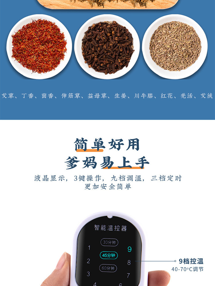 香艾源·海盐热敷袋全身艾 灸盐袋汗蒸毯【九档温控三档定时】·蓝色经典款