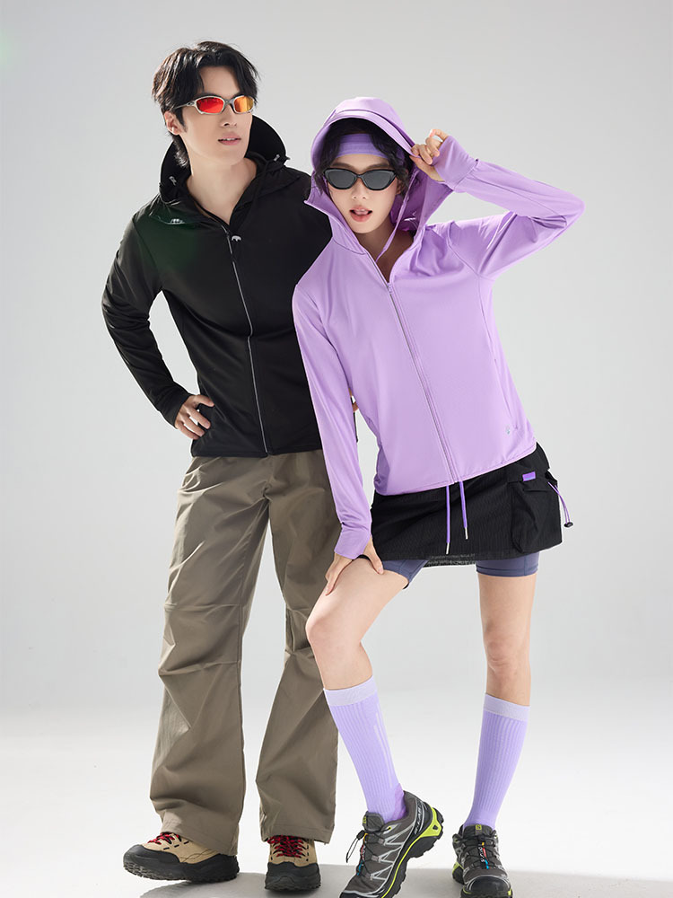 【质检防晒/原纱透气】男女款多巴胺减龄加宽大帽檐冰丝轻量防晒衣·男深灰