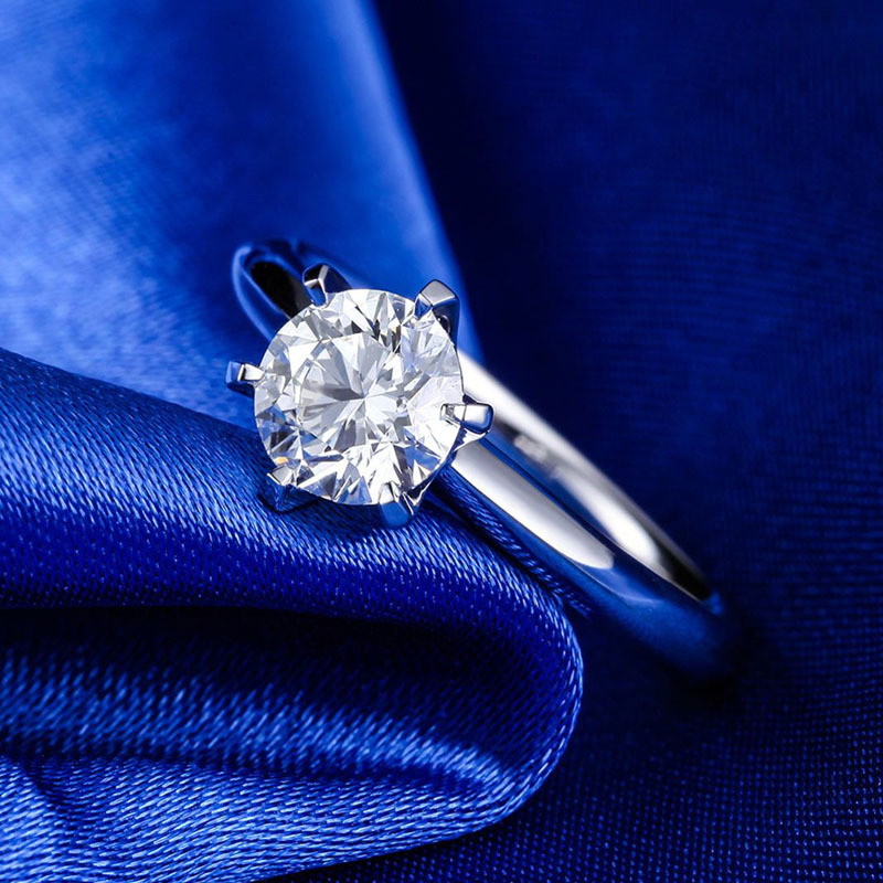 deenfan 18k白金1.2克拉钻戒永恒(天然钻石带证书)·18k白金天然钻石