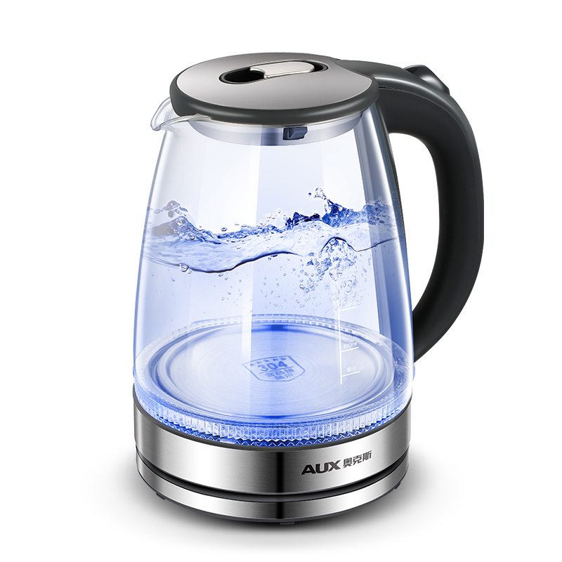 奥克斯玻璃电热烧水壶蓝光煮水器全自动透明家用煲水煮茶保温一体HX-A6255·深灰色