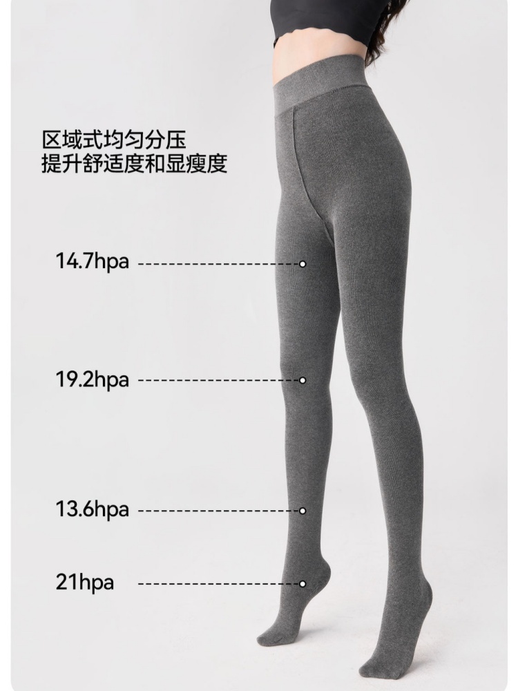宝娜斯高弹320g厚绒打底裤袜DS3052·烟灰连脚