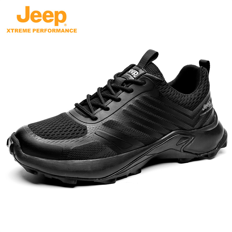 jeep夏季运动鞋男款潮流黑色网面P221291203·黑色