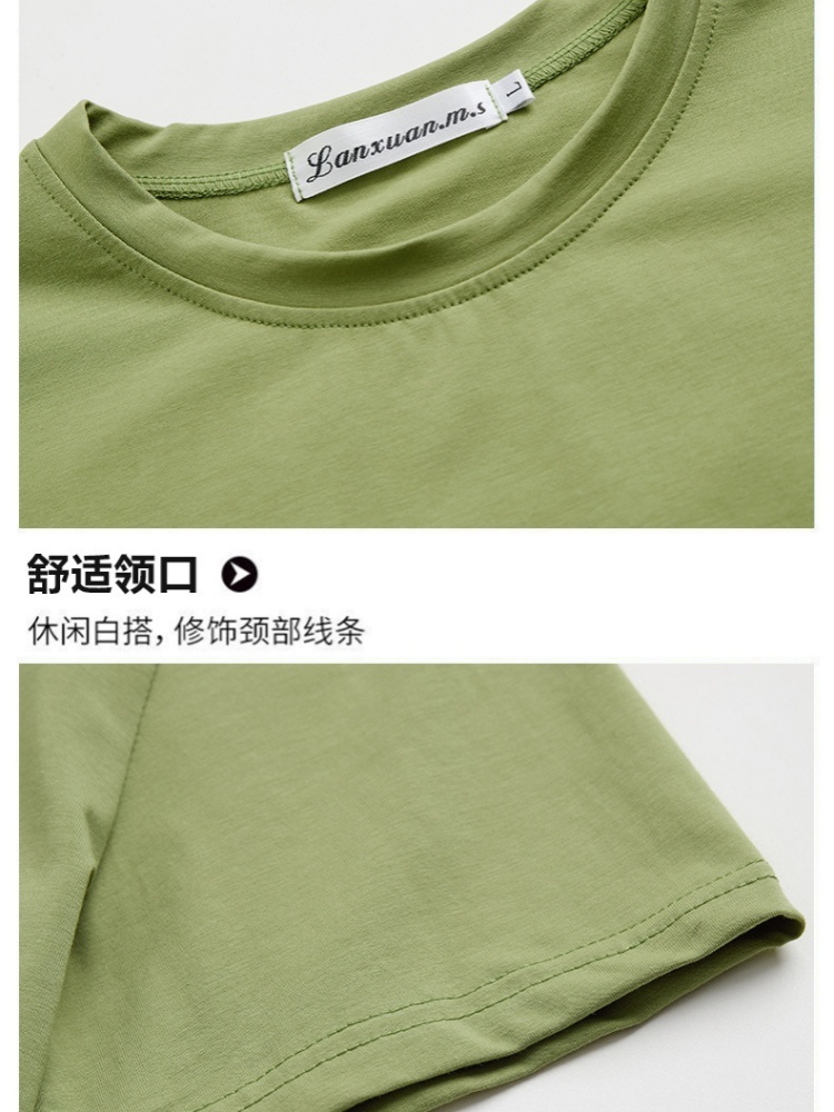 【95精梳棉】蓝萱大码蒲公英短T恤LXMS743·紫灰