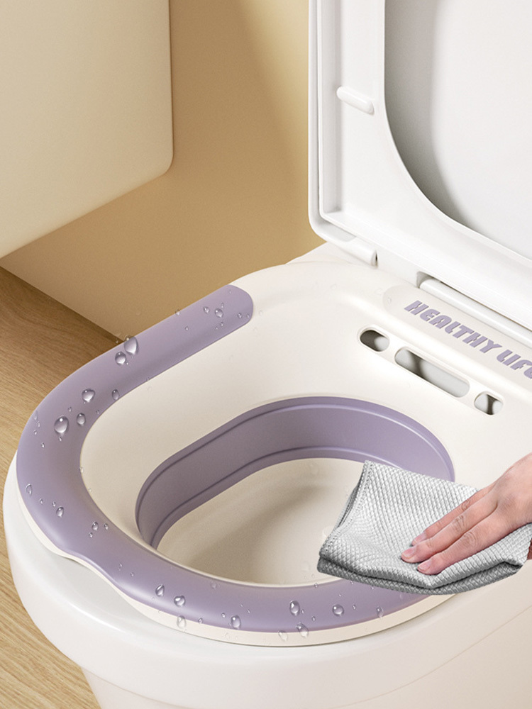 带冲洗坐浴盆折叠免蹲洗盆洗屁股泡药盆·紫色