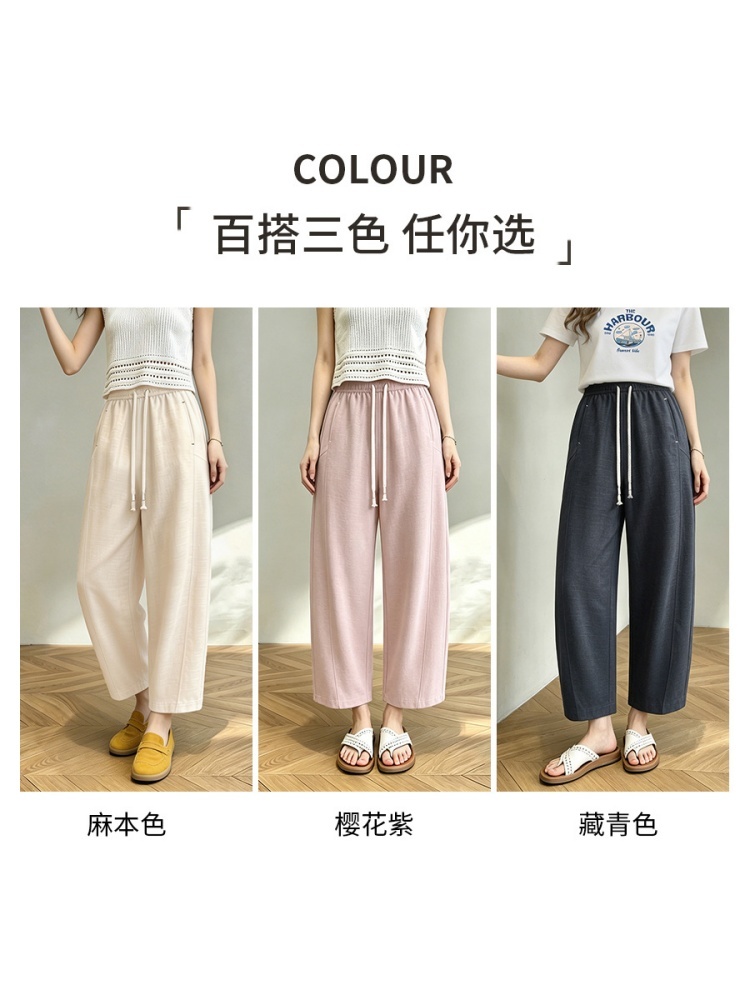 西果天丝棉九分弯刀休闲裤26329·藏青九分