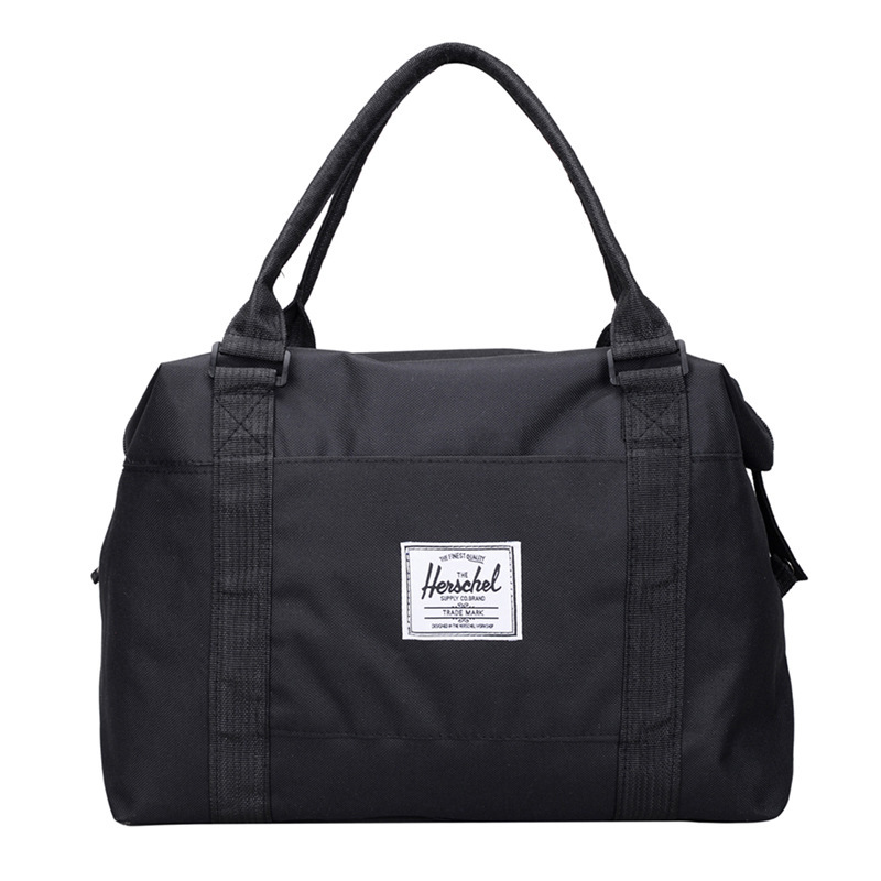 (特价款)时尚撞色男女通用大容量手提行李短途旅行时尚休闲包·黑色