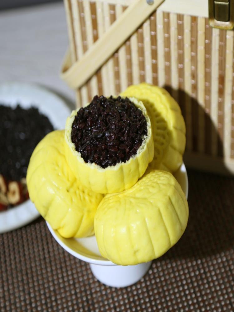 茯苓南瓜紫米包 100g*16个 馒头面点营养早餐速食糕点