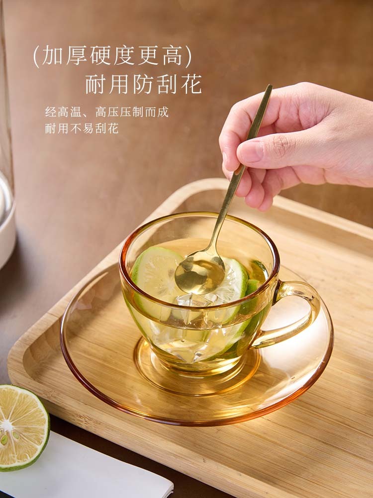[买一送一，收到2套]品质琥珀色高硼硅咖啡杯套装（两件套）