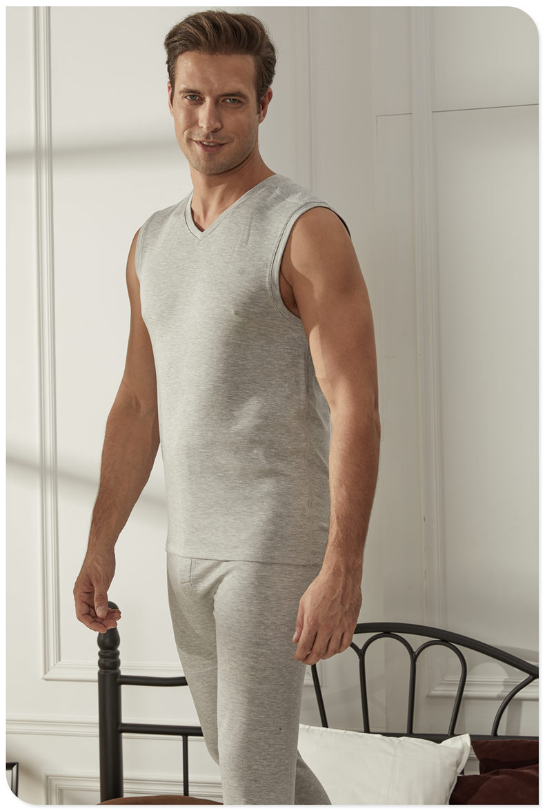 凯瑞斯精选暖融双面蚕丝背心·麻黑色