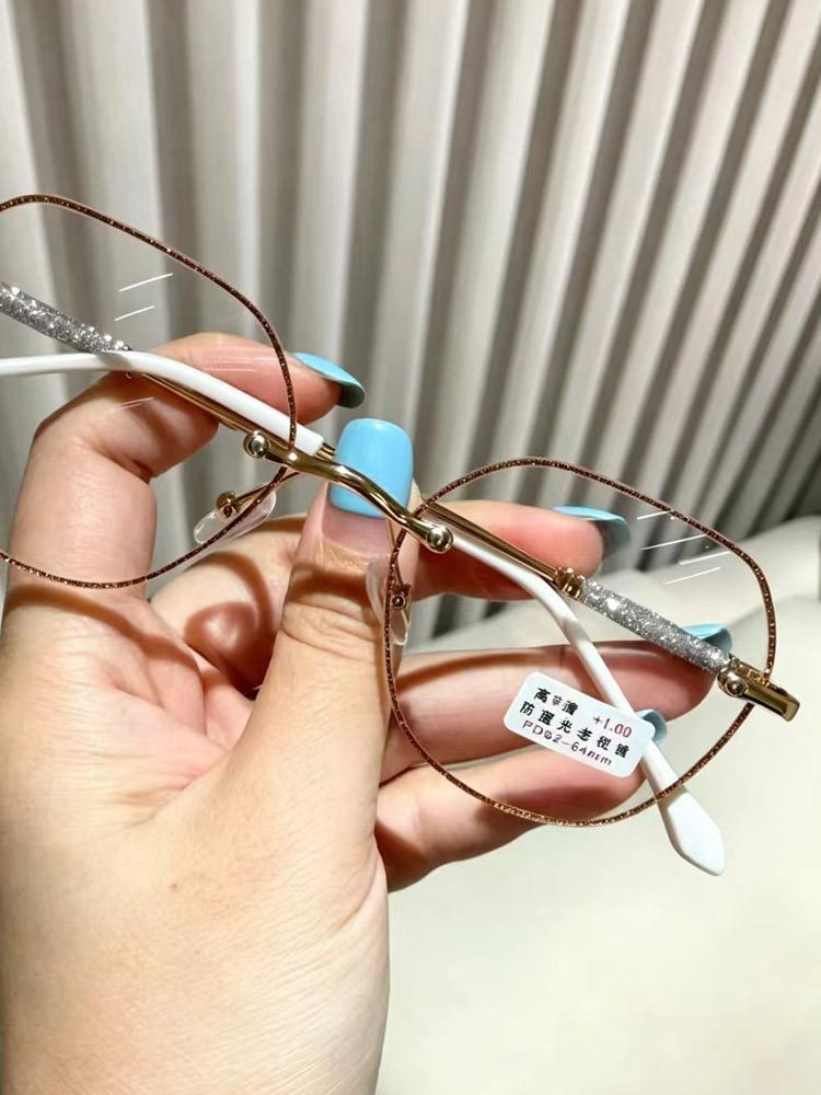 超好看细闪金边大框减龄高清老花镜6002#·金色
