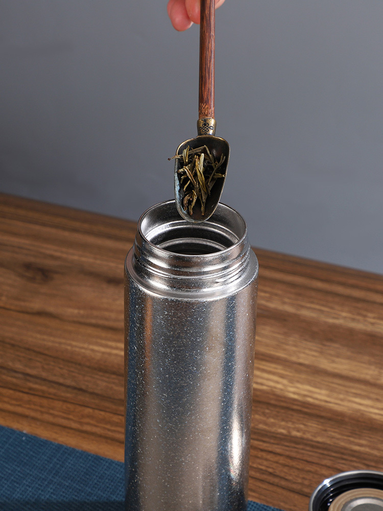 【合众精选】双层钛杯茶水分离焖茶杯直杯500ml DG5556·天蓝色