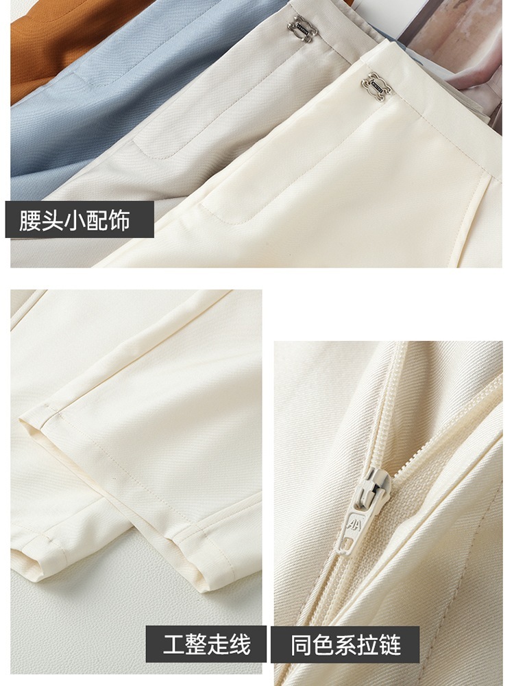 【大牌代工厂出品】和顺圣轻薄琉璃光泽九分镰刀裤2896·米白色