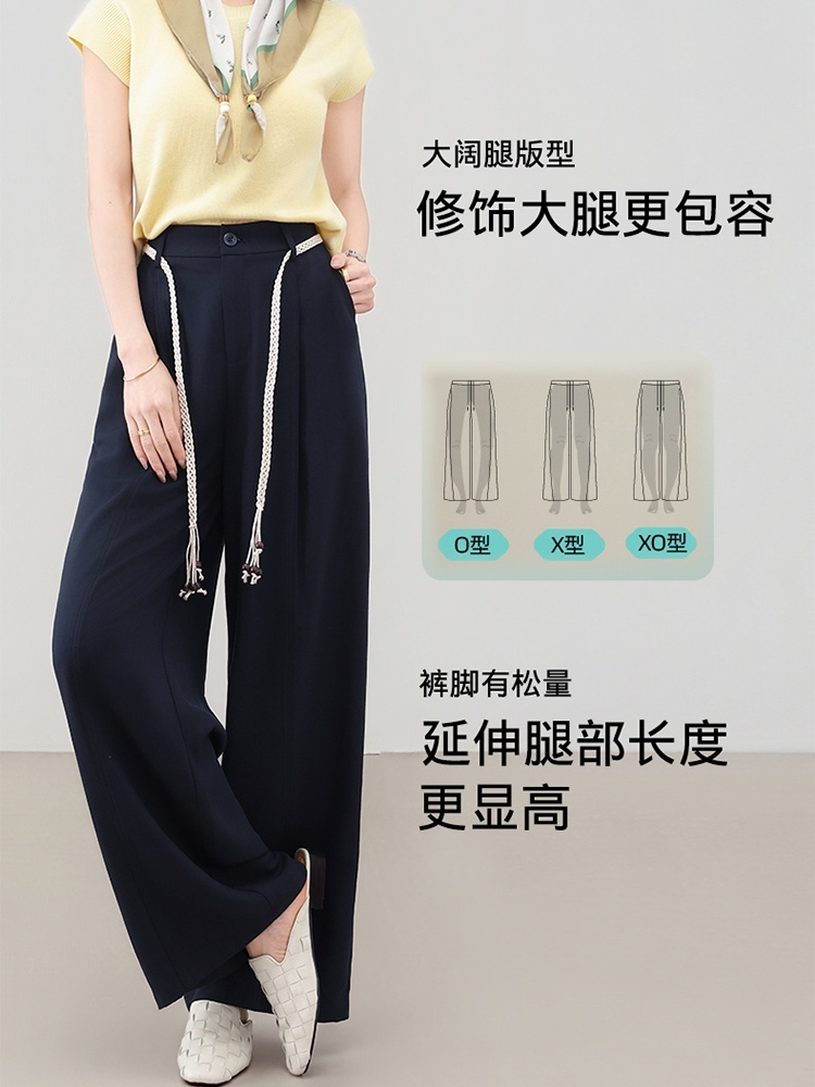 【大牌代工厂出品】和顺圣冰爽麻垂感阔腿裤26033·米白色