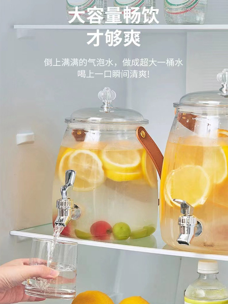 带龙头大容量冷水壶5.3L带底座