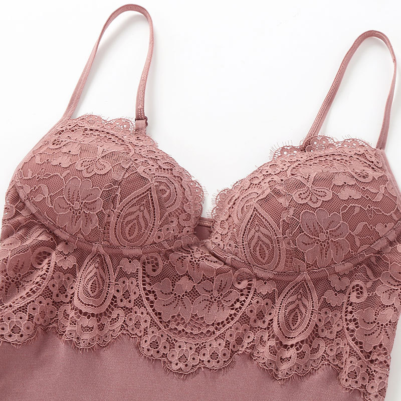 悦晓夏季真丝文胸吊带睡裙2211黑色