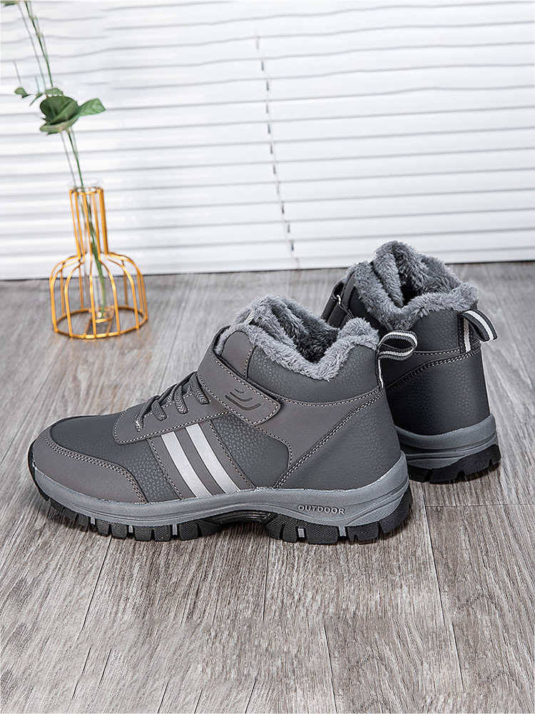 逐旅  新款冬季棉鞋健步鞋男女同款新8801·男灰色