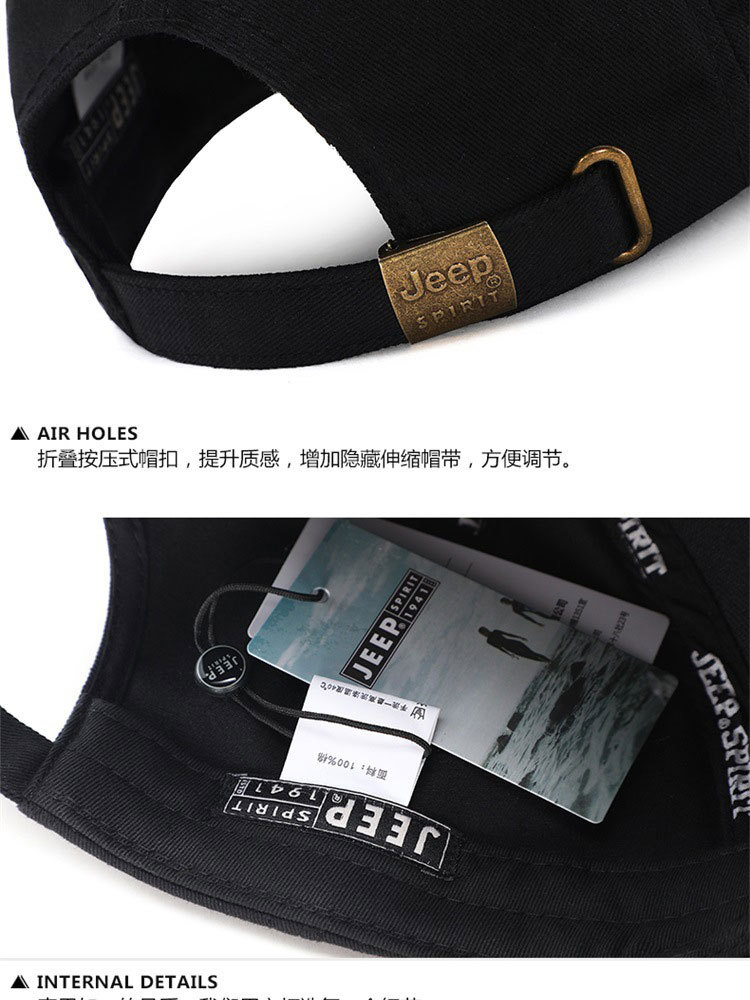 JEEP帽子男棒球帽鸭舌帽OM18CD996CA0015·卡其