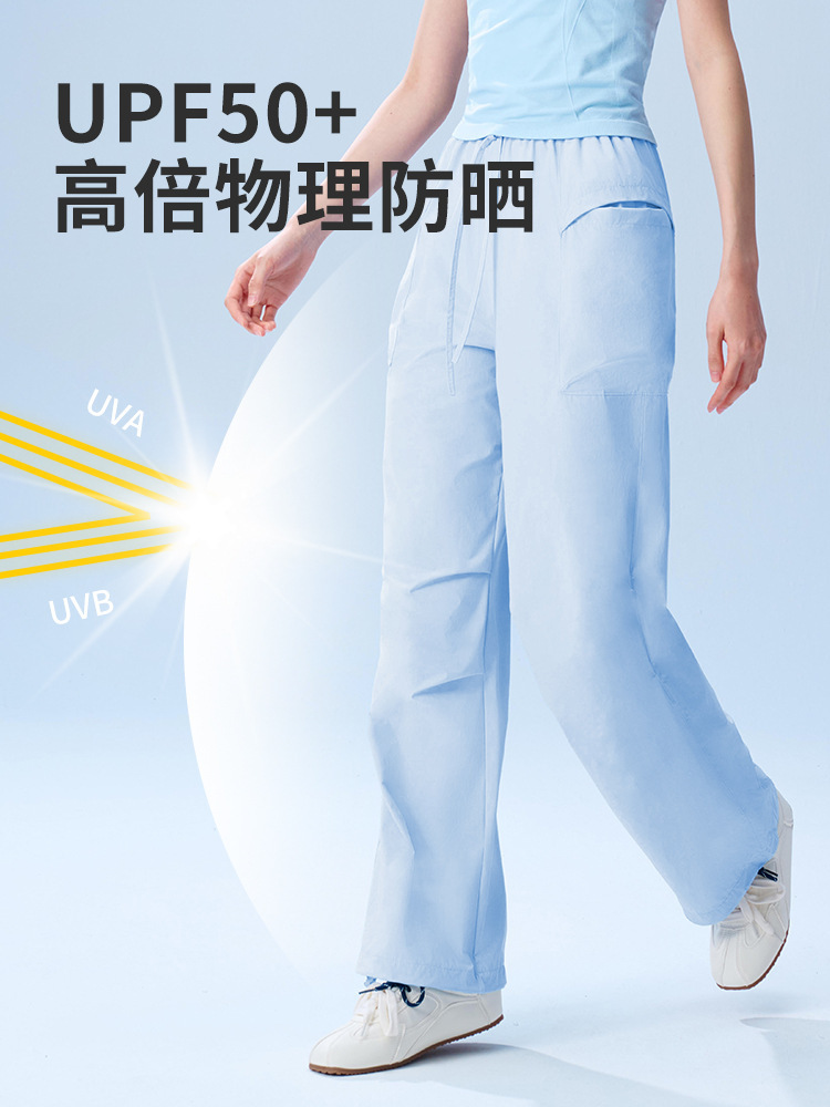 冰感防晒户外运动轻薄阔腿裤BKS607#·微绿色