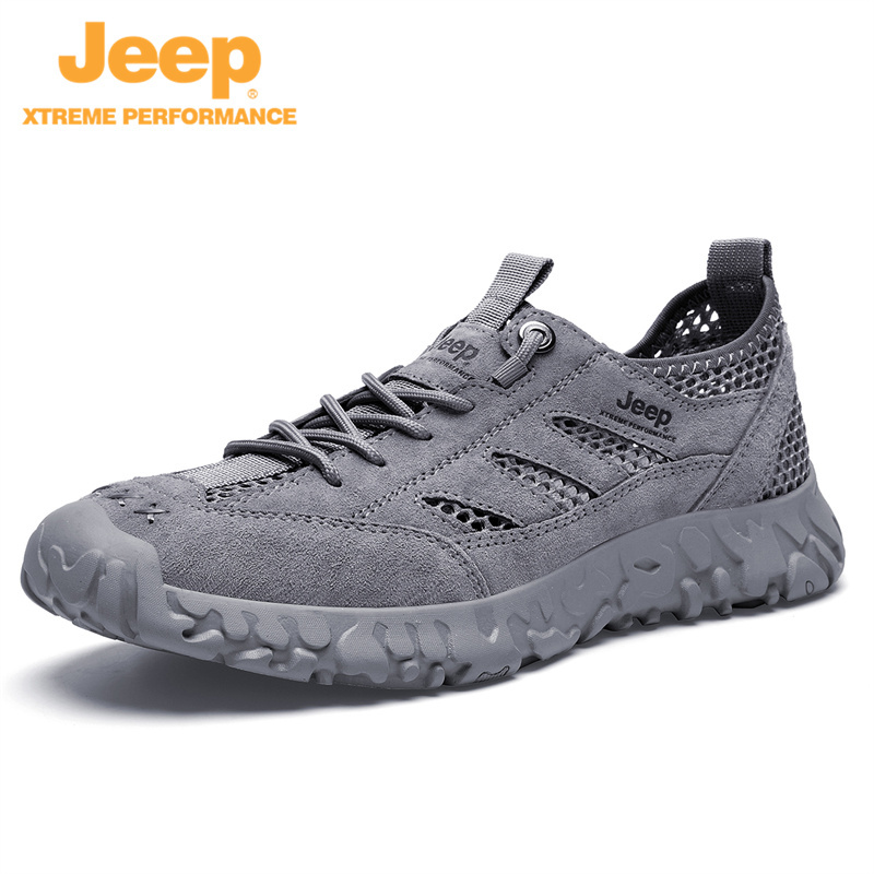 jeep男鞋新款透气防臭网面运动P311291296·灰色