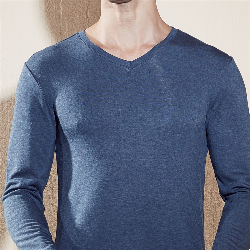 凯瑞斯暖柔舒适长袖衫-2件组-麻蓝色