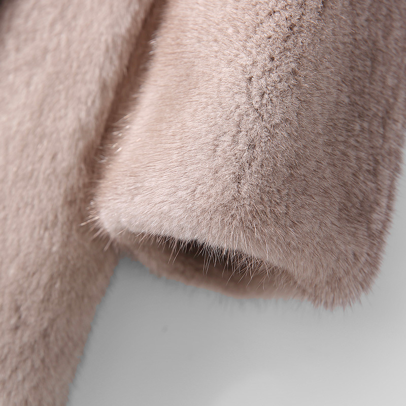 格兰雅芝 长款翻领水貂大衣·银兰