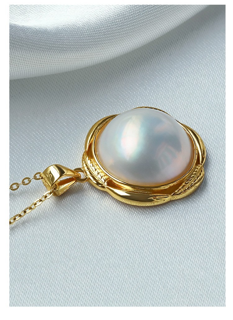 仙蒂瑞拉优雅大气1516mm拼合海水马贝珍珠吊坠lshy9721白色系