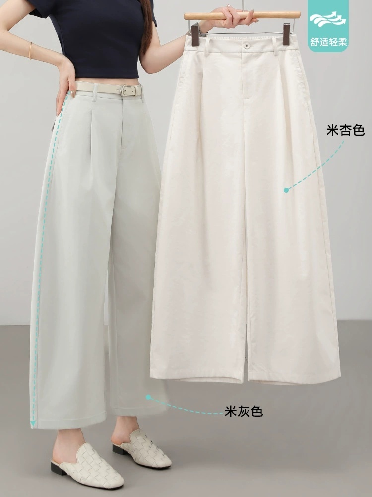 【大牌代工厂出品】和顺圣棉感后松紧阔腿九分裤26023·米杏色