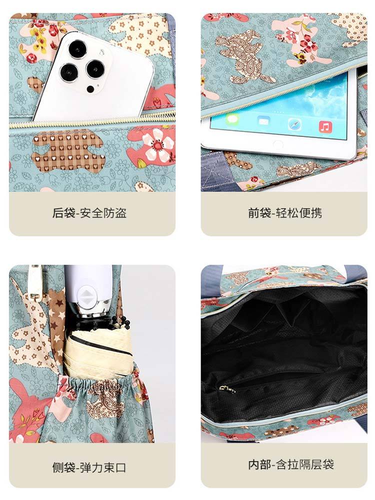 潮流民族风印花大容量防水尼龙单肩包616#·彩色花簇