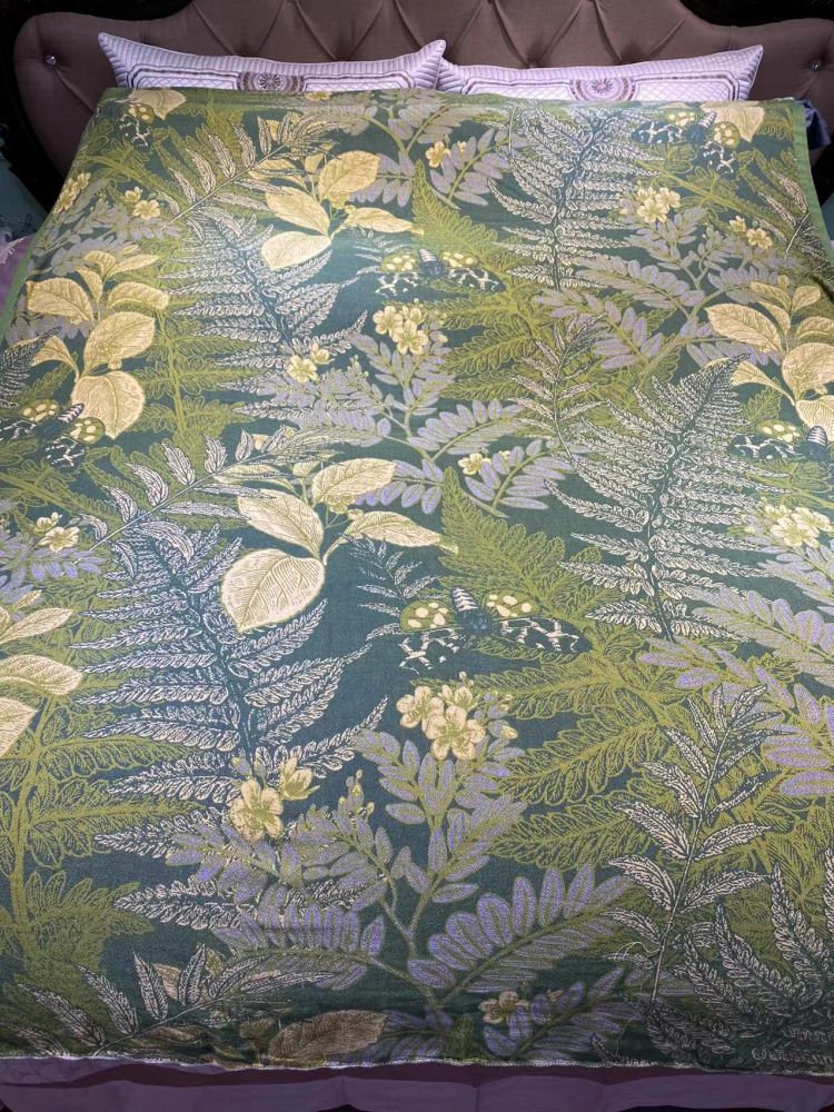 晚森竹纤维冷感毯150X200·绿色花丛