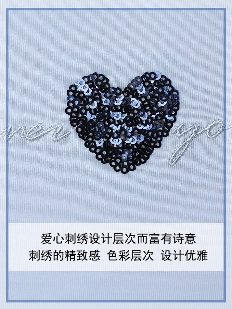 【90新疆棉】修娴小蛮腰扭结设计刺绣T恤W101·白色