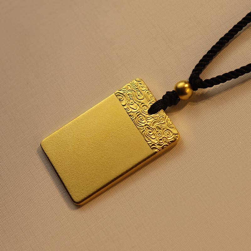 老万年古法金祥云平安无事牌·金色