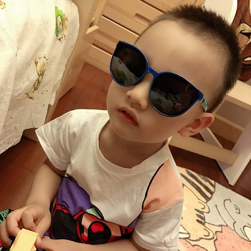 骊佳LJGOOD儿童时尚韩版高清偏光太阳镜防晒防紫外线（4-14岁）19003·橙框绿腿