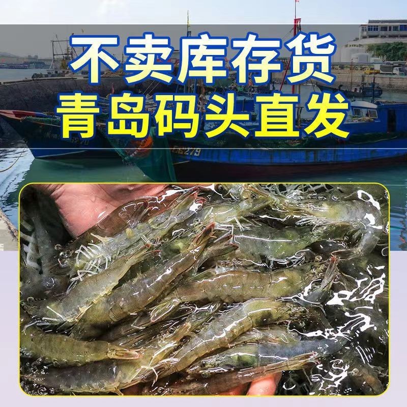 4斤盐冻青岛大虾鲜活新鲜特大基围虾（16-18cm）
