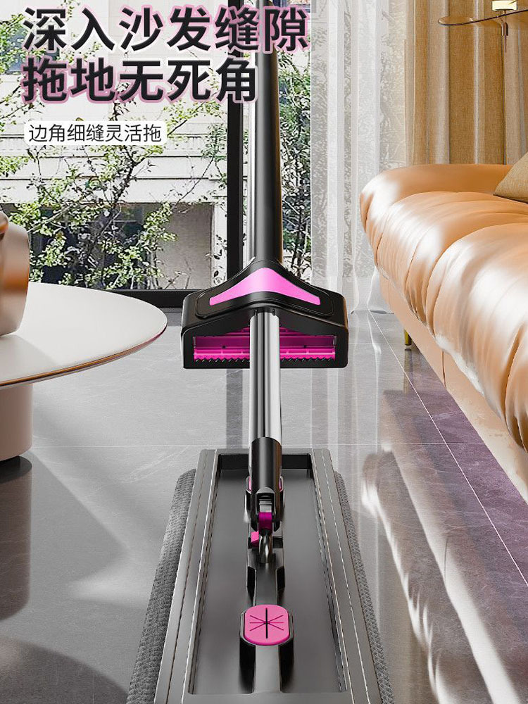 45CM大面板+4块加厚雪尼尔拖布+拖把夹免手洗懒人拖把雪尼尔平板拖把