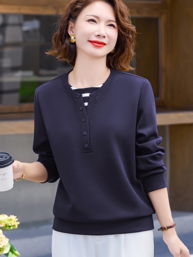 轩凌子轻薄别致圆领卫衣S82530028·宝蓝色