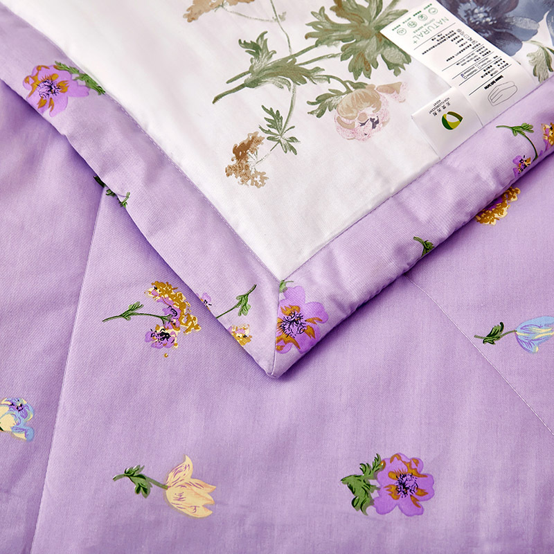 凯特之家全棉大版活性印花夏被·陌上花开-紫