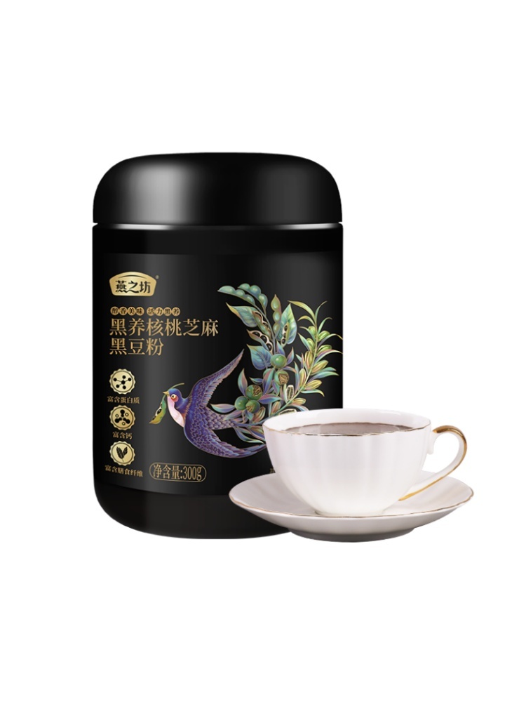燕之坊黑养核桃芝麻黑豆粉300g*5罐