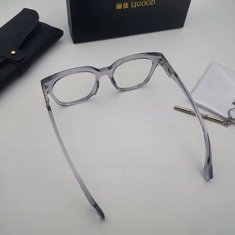骊佳LJGOOD防蓝光护目镜大框修脸型手机电脑眼镜8016·透灰